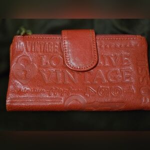Fossil Red Leather Wallet